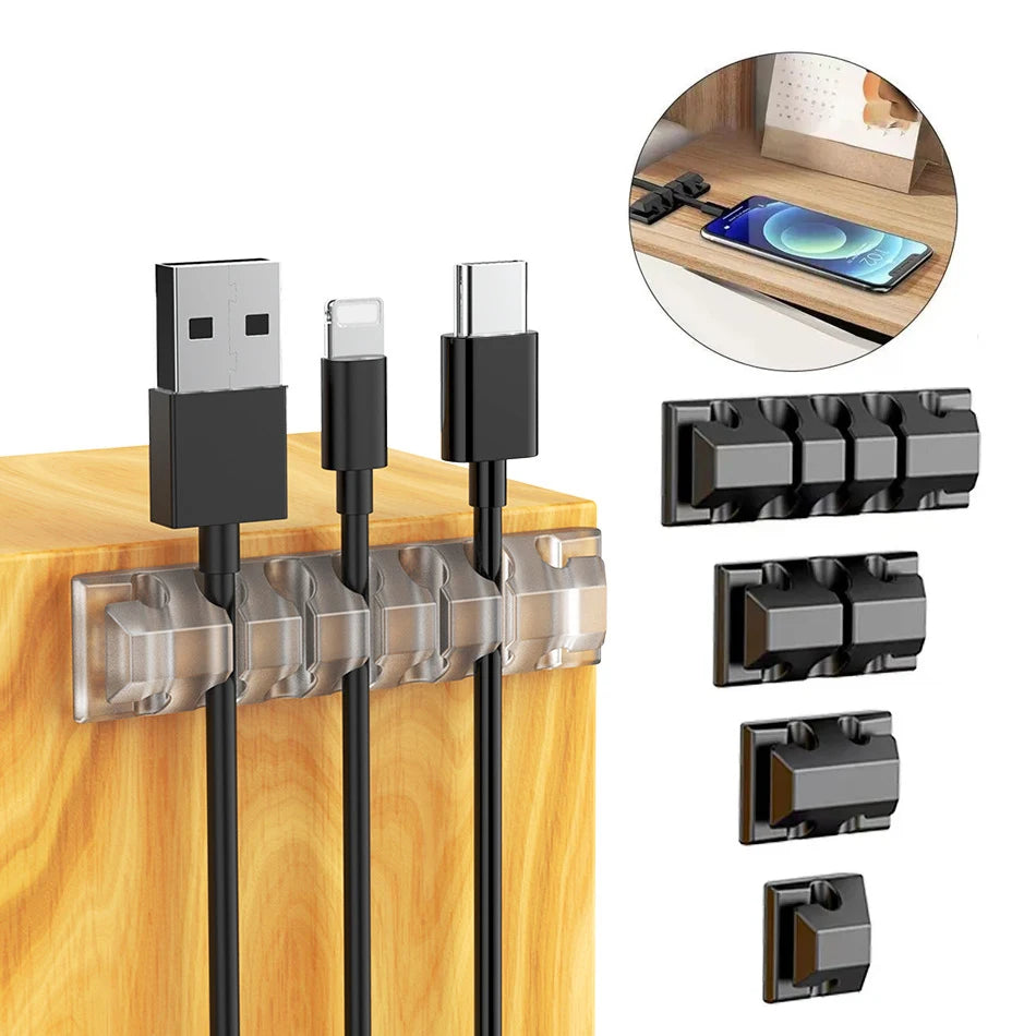 Silicone Cable Organizer USB Data Cable Winder Flexible Cable Management Cord Clips For Mouse Headphone Earphone Car Wire Holder