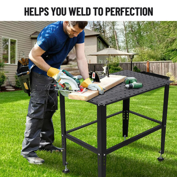 Metal Welding Table - 36x24 Inch, 1500lbs Load Capacity Heavy Duty Workbench Table, Portable Work Bench for Home Shop Garage